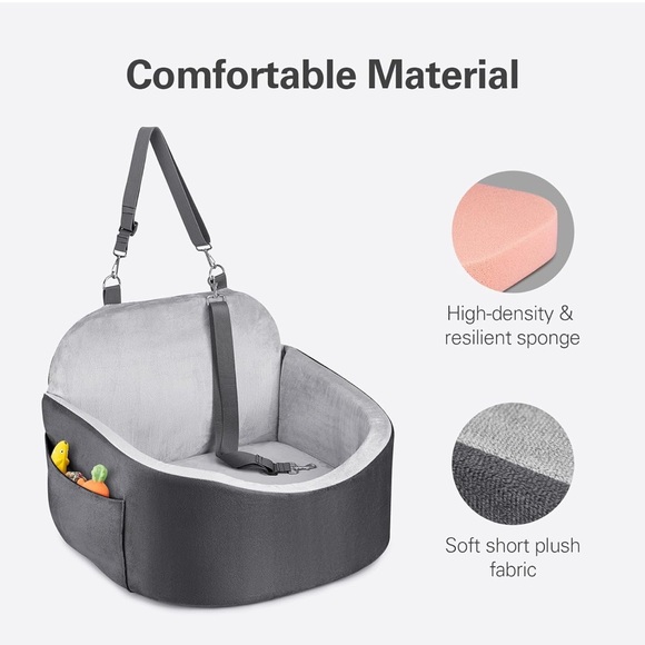 One Pix pet booster seat for car with 6 Inches High Memory Foam Cushion NEW - Picture 2 of 10